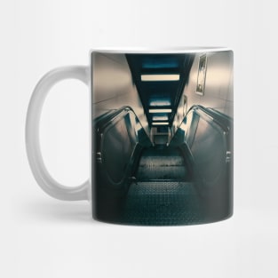 Dark Liminal Subway Escalator Photograph Mug